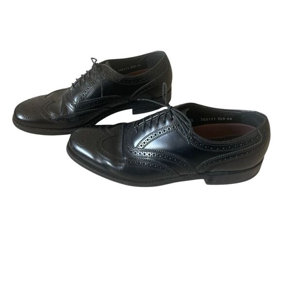 Floresheim Black Derby Wingtip Oxford Leather Dress Shoes Men’s Size 8 20381 - Picture 3 of 6